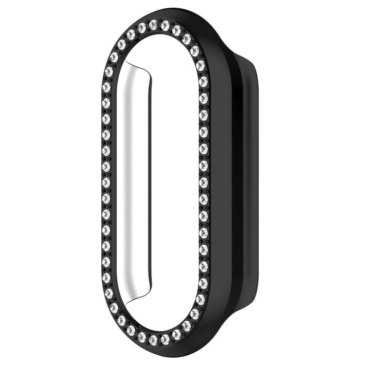 For Xiaomi Mi Band 8 Diamond Half Pack Hollow PC Watch Protective Case(Black) - Watch Cases by PMC TechLife | Online Shopping South Africa | PMC TechLife