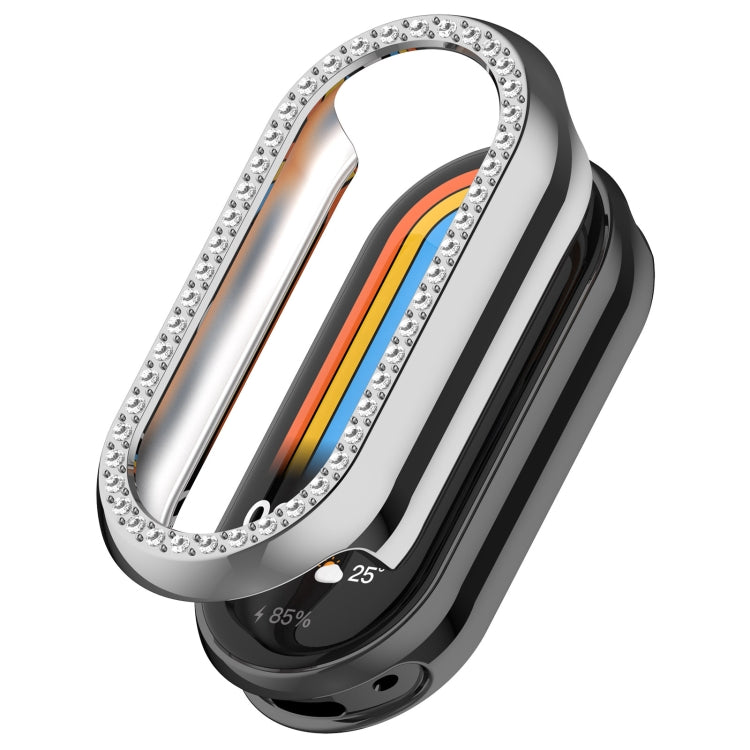 For Xiaomi Mi Band 8 / 9 Ceramic / 10 Ceramic Diamond Half Pack Hollow PC Watch Protective Cover(Silver) - free shipping - PMC TechLife - Order now!