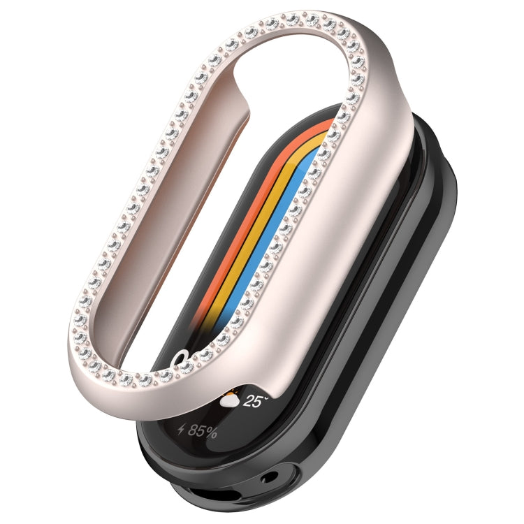 For Xiaomi Mi Band 8 Diamond Half Pack Hollow PC Watch Protective Case(Starlight) - Watch Cases by PMC TechLife | Online Shopping South Africa | PMC TechLife