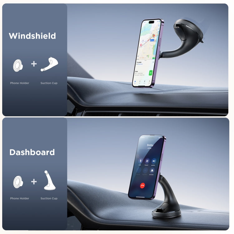 JOYROOM JR-ZS406 Magsafe Magnetic Car Phone Mount Windshield Holder(Black) - free shipping - PMC TechLife - Order now!