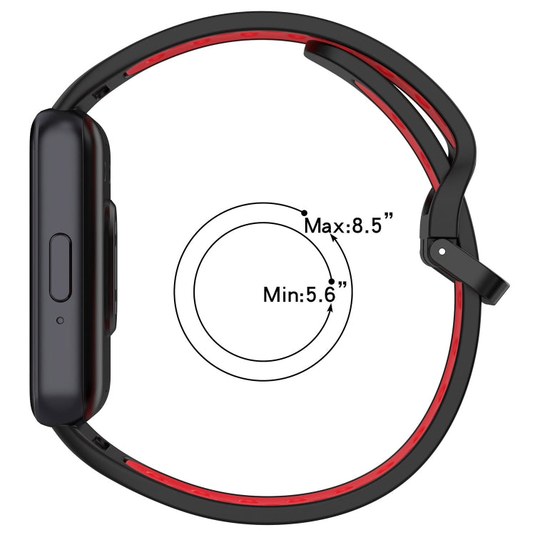 For Samsung Galaxy Fit 3 Two Color Breathable Silicone Watch Band(Black Red) - Watch Bands by PMC TechLife | Online Shopping South Africa | PMC TechLife