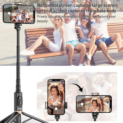 ZGA S02 Bluetooth Remote Control Hidden Tripod Selfie Stick(Black) - Selfie Sticks by ZGA | Online Shopping South Africa | PMC Jewellery | Buy Now Pay Later Mobicred