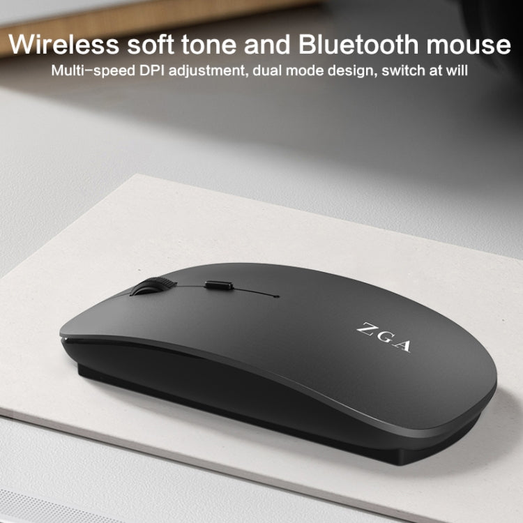 ZGA Chinchilla Dual Mode Wireless 2.4G + Bluetooth 5.0 Mouse(Silver) - free shipping - PMC Jewellery - Order now!