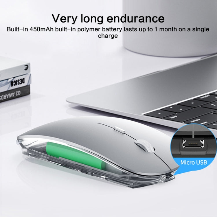 ZGA Chinchilla Dual Mode Wireless 2.4G + Bluetooth 5.0 Mouse(Silver) - free shipping - PMC Jewellery - Order now!