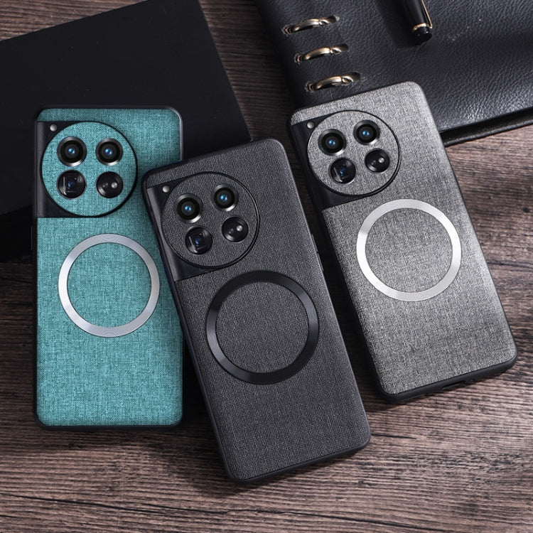 For OnePlus 12 CD Magsafe Magnetic Cloth Texture Phone Case(Light Green) - OnePlus Cases by PMC TechLife | Online Shopping South Africa | PMC TechLife
