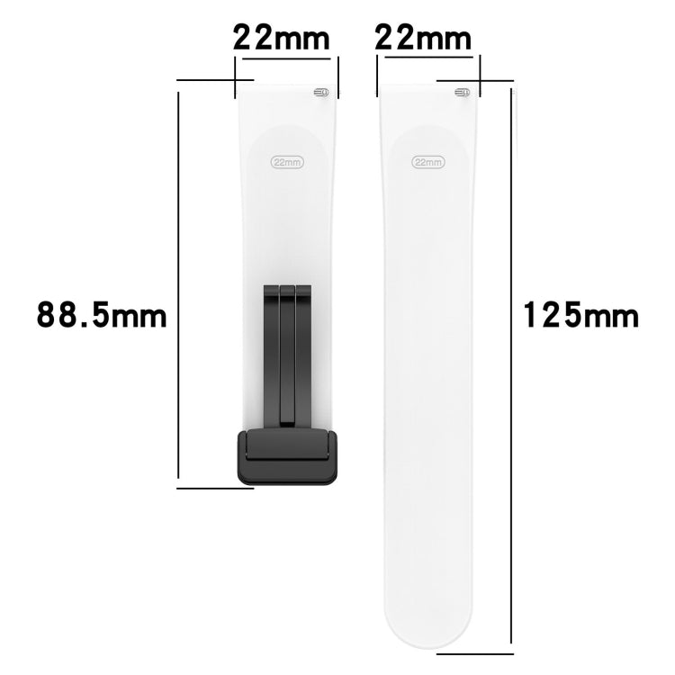 18mm Groove Folding Black Buckle Silicone Watch Band(White) - 18mm Bands by PMC TechLife | Online Shopping South Africa | PMC TechLife | Buy Now Pay Later Mobicred