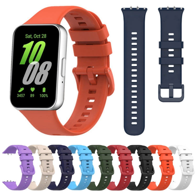 For Samsung Galaxy Fit 3 Solid Color Buckle Silicone Watch Band(White) - Watch Bands by PMC TechLife | Online Shopping South Africa | PMC TechLife