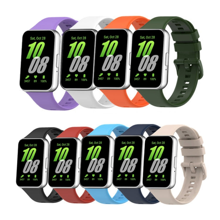 For Samsung Galaxy Fit 3 Solid Color Buckle Silicone Watch Band(Army Green) - Watch Bands by PMC TechLife | Online Shopping South Africa | PMC TechLife