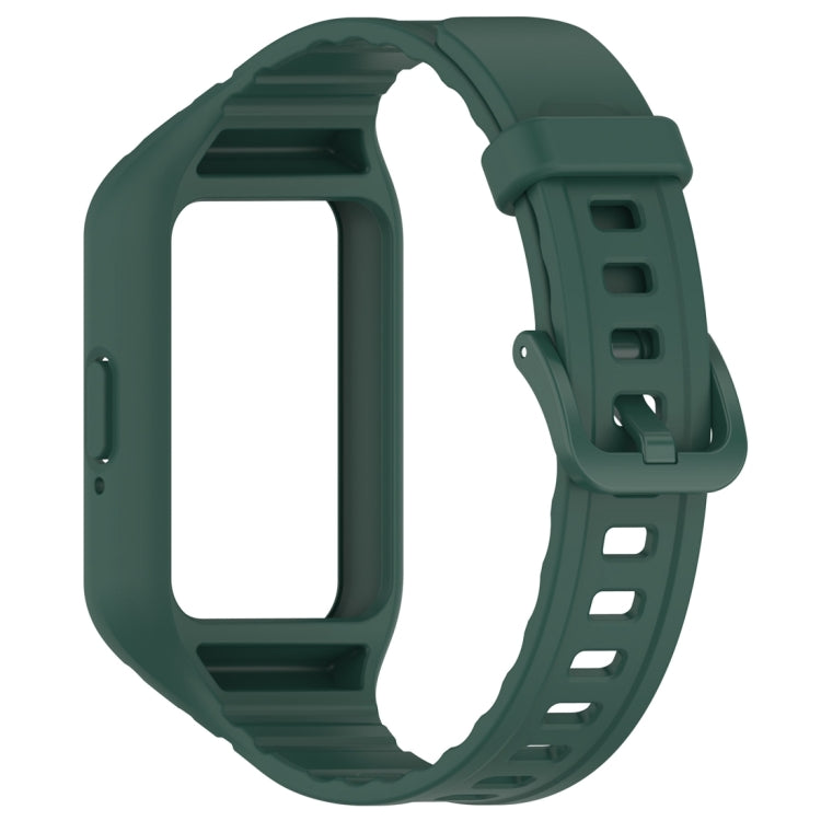 For Samsung Galaxy Fit 3 Solid Color Integrated TPU Watch Band(Dark Green) - Watch Bands by PMC Jewellery | Online Shopping South Africa | PMC Jewellery