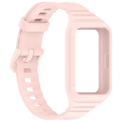 For Samsung Galaxy Fit 3 Solid Color Integrated TPU Watch Band(Light Pink) - Watch Bands by PMC Jewellery | Online Shopping South Africa | PMC Jewellery