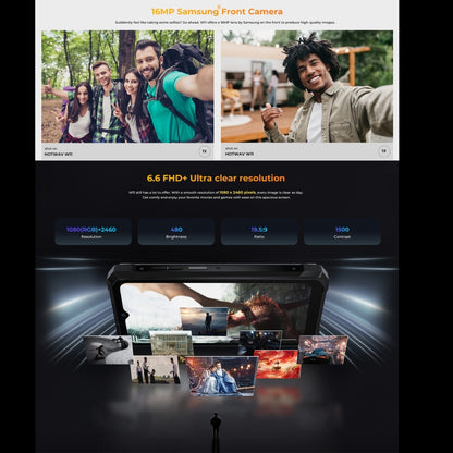 HOTWAV W11 Rugged Phone, 6GB+256GB, Night Vision, 20800mAh, 6.6 inch Android 13 MT8788 Octa Core, Network: 4G, OTG(Cosmic Black) - Other by HOTWAV | Online Shopping South Africa | PMC Jewellery | Buy Now Pay Later Mobicred