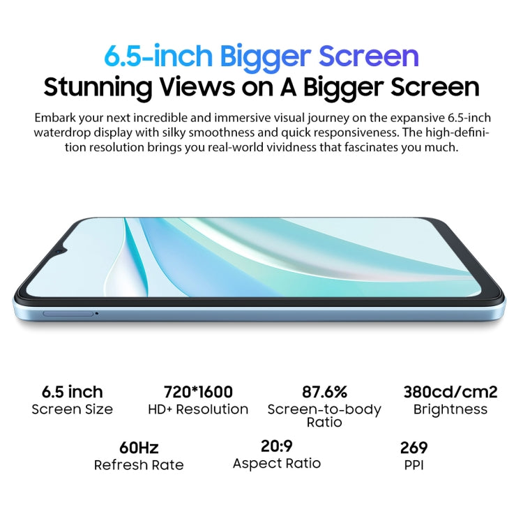 Blackview WAVE 6C, 2GB+32GB, 6.5 inch Android 13 Unisoc SC9863A Octa Core up to 1.6GHz, Network: 4G, OTG(Black) - Blackview by Blackview | Online Shopping South Africa | PMC Jewellery | Buy Now Pay Later Mobicred