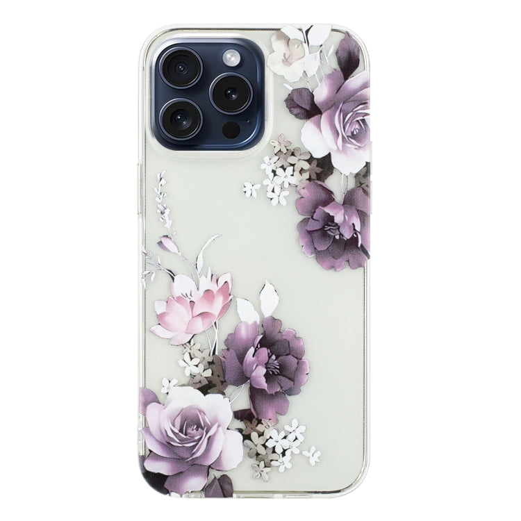 For iPhone 16 Pro Max Colorful Painting Pattern TPU Phone Case(Peony) - iPhone 16 Pro Max Cases by PMC Jewellery | Online Shopping South Africa | PMC Jewellery | Buy Now Pay Later Mobicred