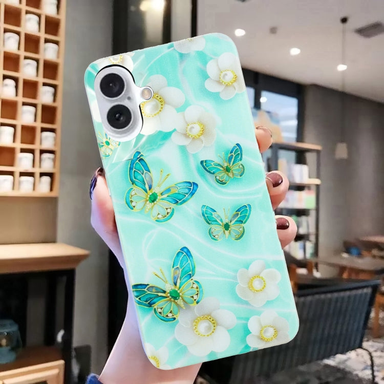 For iPhone 16 Plus Colorful Painting Pattern TPU Phone Case(Butterflies) - iPhone 16 Plus Cases by PMC Jewellery | Online Shopping South Africa | PMC Jewellery | Buy Now Pay Later Mobicred