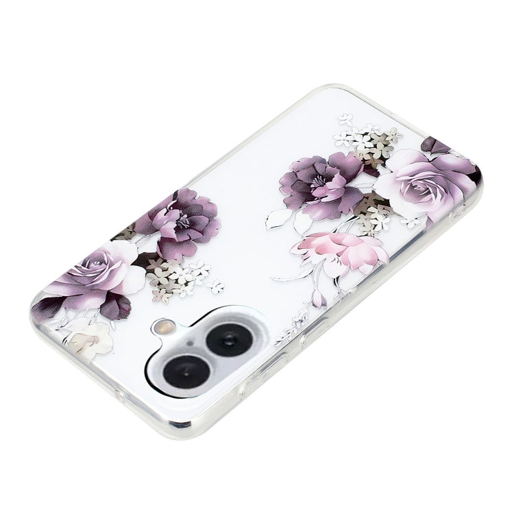 For iPhone 16 Plus Colorful Painting Pattern TPU Phone Case(Peony) - iPhone 16 Plus Cases by PMC TechLife | Online Shopping South Africa | PMC TechLife | Buy Now Pay Later Mobicred