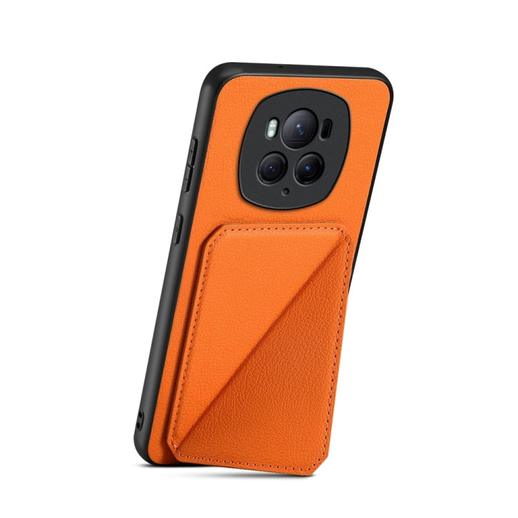 For Honor Magic6 Pro 5G D04 Calf Texture Dual Card Slot Holder Phone Case(Orange) - Honor Cases by PMC Jewellery | Online Shopping South Africa | PMC Jewellery | Buy Now Pay Later Mobicred