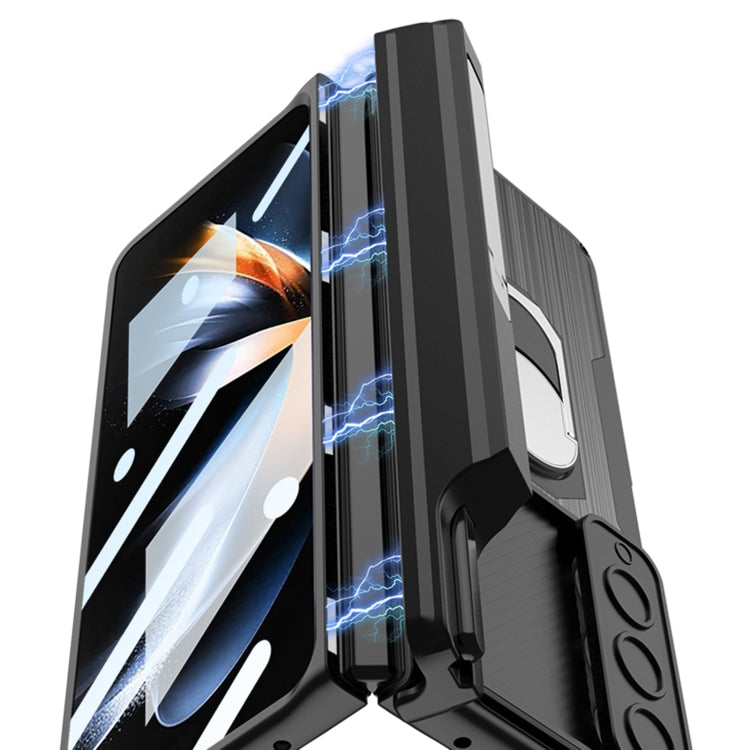 For Samsung Galaxy Z Fold4 GKK Integrated Magnetic Armor Full Coverage Phone Case(Carbon Fibre) - Galaxy Z Fold4 5G Cases by GKK | Online Shopping South Africa | PMC Jewellery | Buy Now Pay Later Mobicred