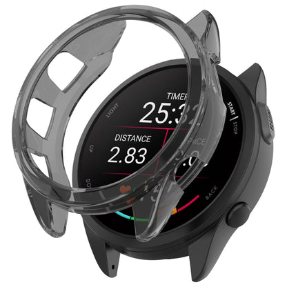 For Garmin Forerunner 165 / 165 Music Half Pack Hollow TPU Watch Protective Case(Transparent Black) - Watch Cases by PMC Jewellery | Online Shopping South Africa | PMC Jewellery