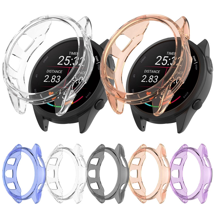 For Garmin Forerunner 165 / 165 Music Half Pack Hollow TPU Watch Protective Case(Transparent) - Watch Cases by PMC TechLife | Online Shopping South Africa | PMC TechLife