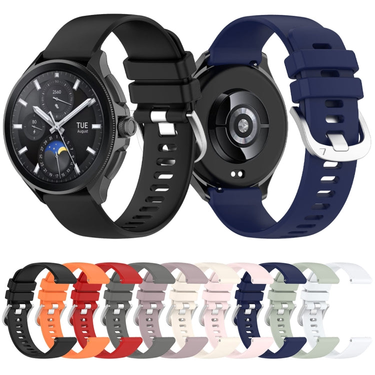 For Xiaomi Watch 2 Liquid Glossy Silver Buckle Silicone Watch Band(Dark Blue) - Watch Bands by PMC TechLife | Online Shopping South Africa | PMC TechLife