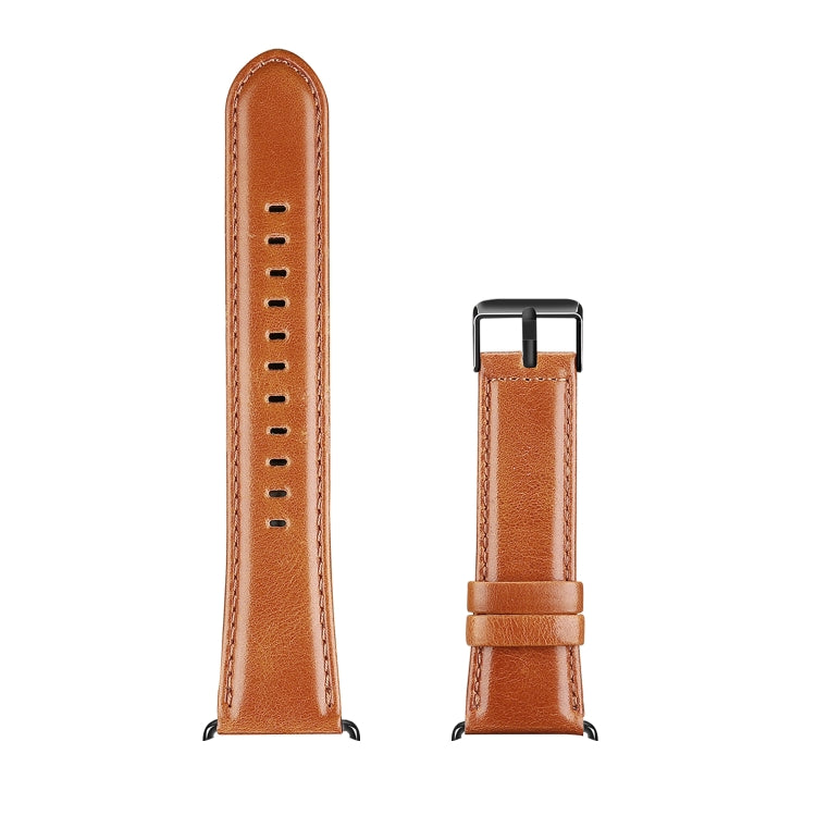 For Apple Watch 42mm DUX DUCIS Business Genuine Leather Watch Strap(Khaki) - Watch Bands by DUX DUCIS | Online Shopping South Africa | PMC TechLife | Buy Now Pay Later Mobicred