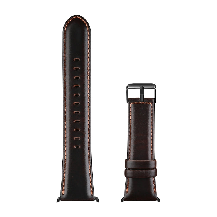 For Apple Watch 38mm DUX DUCIS Business Genuine Leather Watch Strap(Coffee) - Watch Bands by DUX DUCIS | Online Shopping South Africa | PMC TechLife | Buy Now Pay Later Mobicred