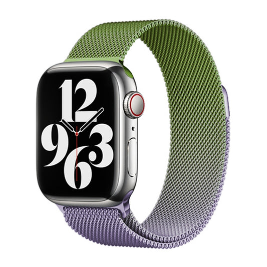 For Apple Watch SE 2023 44mm Milan Gradient Loop Magnetic Buckle Watch Band(Purple Green) - Watch Bands by PMC Jewellery | Online Shopping South Africa | PMC Jewellery