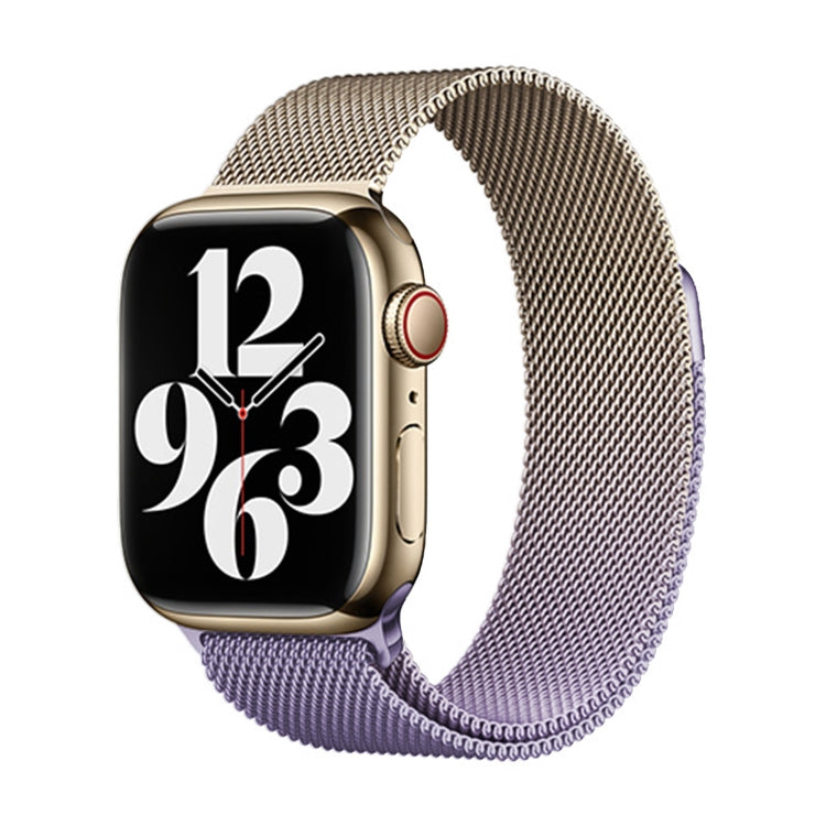 For Apple Watch Ultra 49mm Milan Gradient Loop Magnetic Buckle Watch Band(Gold Lavender) - Watch Bands by PMC TechLife | Online Shopping South Africa | PMC TechLife