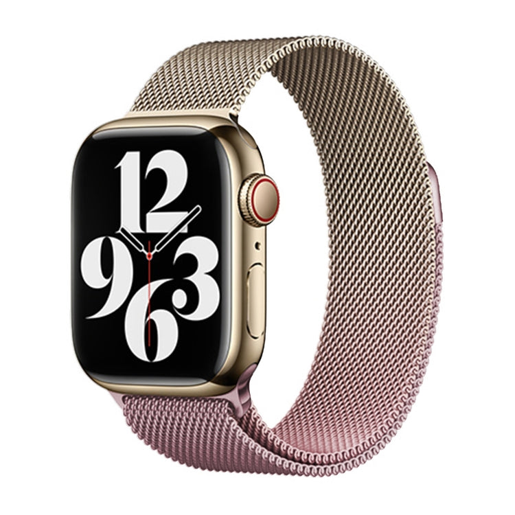 For Apple Watch SE 2022 40mm Milan Gradient Loop Magnetic Buckle Watch Band(Gold Light Pink) - Watch Bands by PMC Jewellery | Online Shopping South Africa | PMC Jewellery