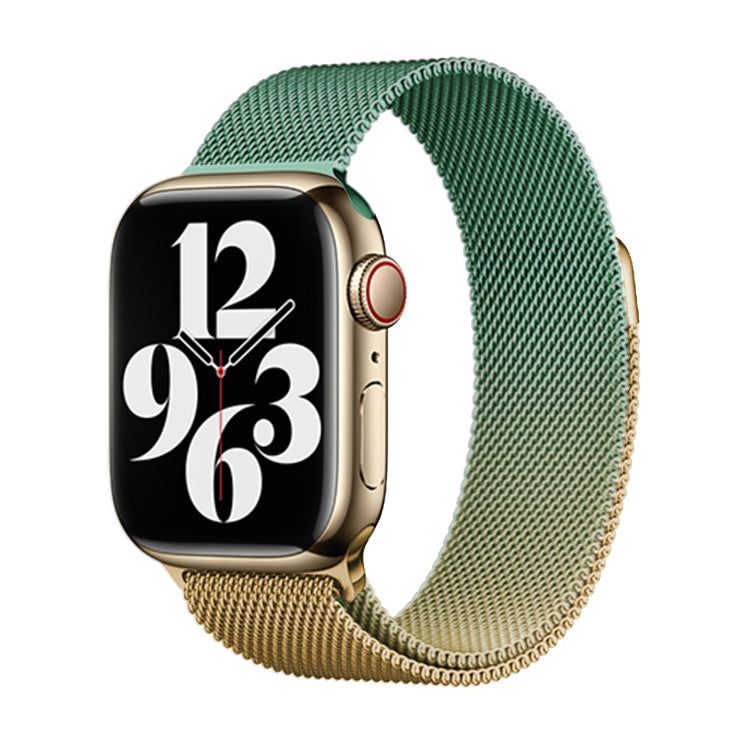 For Apple Watch Series 3 38mm Milan Gradient Loop Magnetic Buckle Watch Band(Gold Violet) - Watch Bands by PMC TechLife | Online Shopping South Africa | PMC TechLife