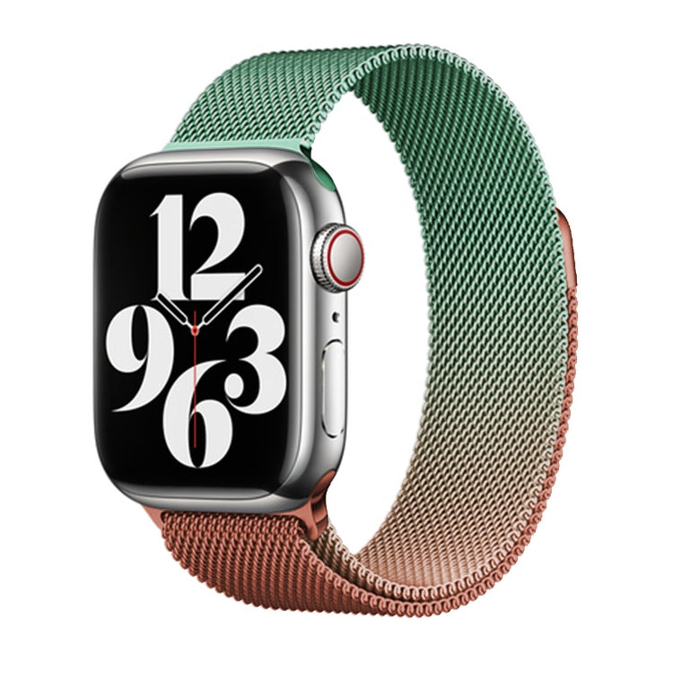 For Apple Watch Series 2 42mm Milan Gradient Loop Magnetic Buckle Watch Band(Orange Green) - Watch Bands by PMC Jewellery | Online Shopping South Africa | PMC Jewellery