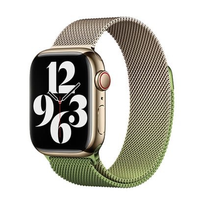 For Apple Watch 38mm Milan Gradient Loop Magnetic Buckle Watch Band(Gold Green) - Watch Bands by PMC Jewellery | Online Shopping South Africa | PMC Jewellery