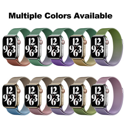 For Apple Watch 38mm Milan Gradient Loop Magnetic Buckle Watch Band(Gold Green) - Watch Bands by PMC Jewellery | Online Shopping South Africa | PMC Jewellery