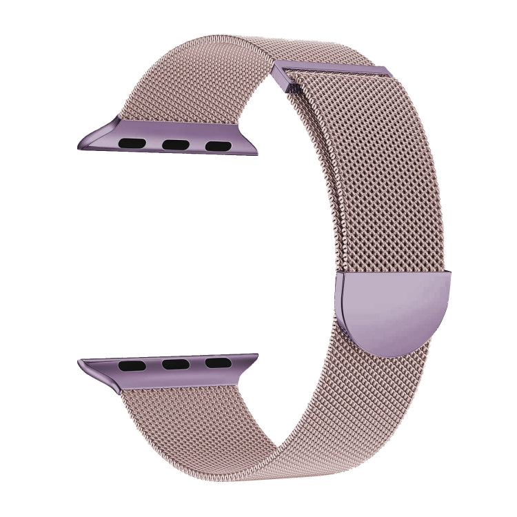 For Apple Watch Series 2 42mm Two Color Milanese Loop Magnetic Watch Band(Pink Purple) - Watch Bands by PMC Jewellery | Online Shopping South Africa | PMC Jewellery