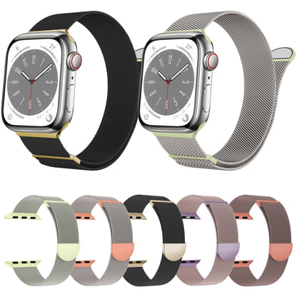 For Apple Watch SE 40mm Two Color Milanese Loop Magnetic Watch Band(Pink Purple) - Watch Bands by PMC Jewellery | Online Shopping South Africa | PMC Jewellery