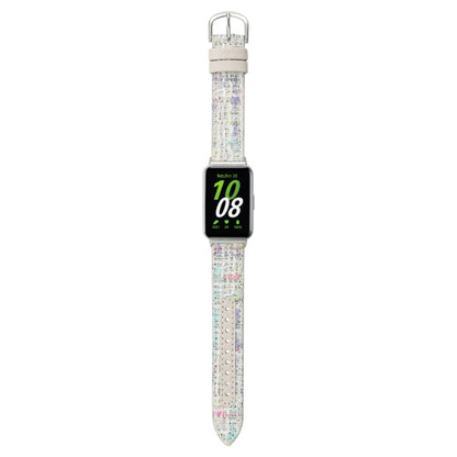 For Samsung Galaxy Fit 3 Woolen Leather Watch Band(Colorful White) - Watch Bands by PMC Jewellery | Online Shopping South Africa | PMC Jewellery