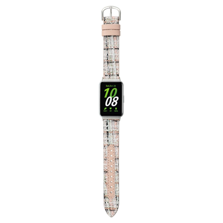 For Samsung Galaxy Fit 3 Woolen Leather Watch Band(Light Pink) - Watch Bands by PMC TechLife | Online Shopping South Africa | PMC TechLife