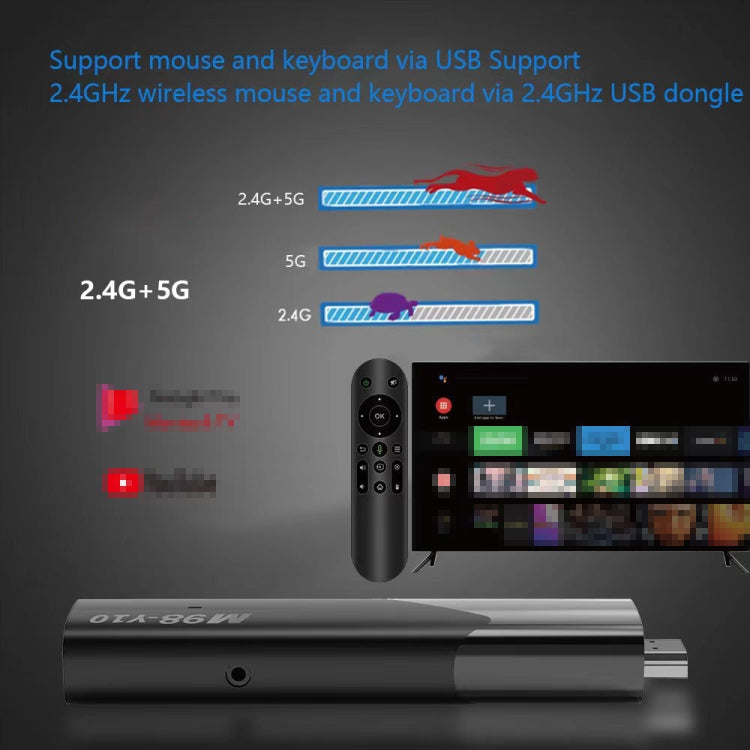 M98-Y10 Allwinner H618 Quad-Core ARM Cortex A53 6K HD Android TV Stick, RAM:2GB+16GB(US Plug) - Android TV Sticks by PMC Jewellery | Online Shopping South Africa | PMC Jewellery | Buy Now Pay Later Mobicred