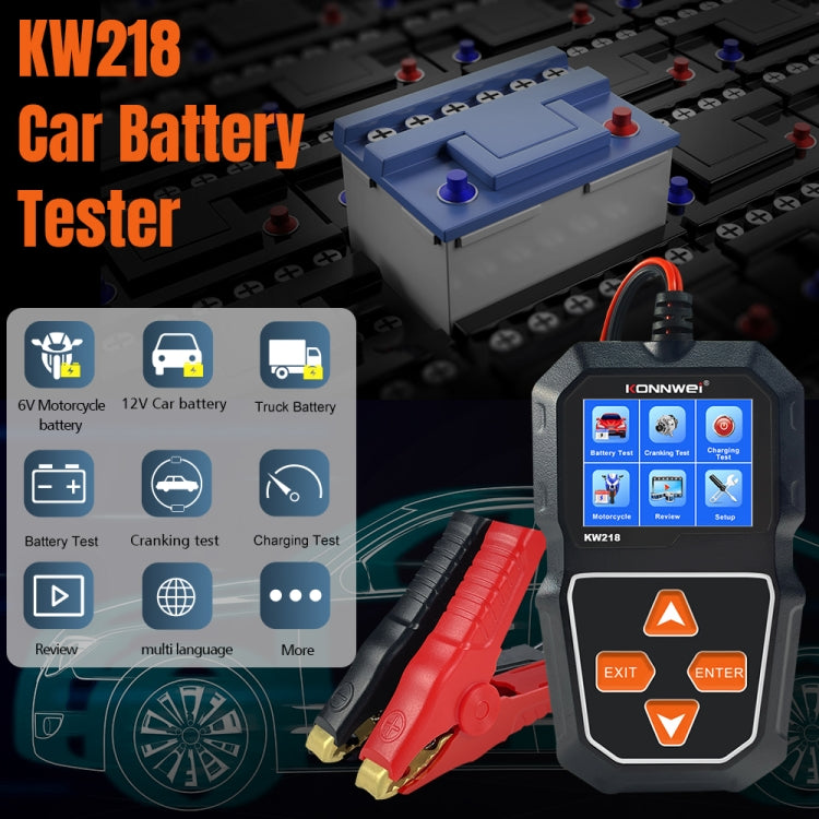 KONNWEI KW218 2.4 inch Color Screen Car Battery Tester(Black) - free shipping - PMC TechLife - Order now!