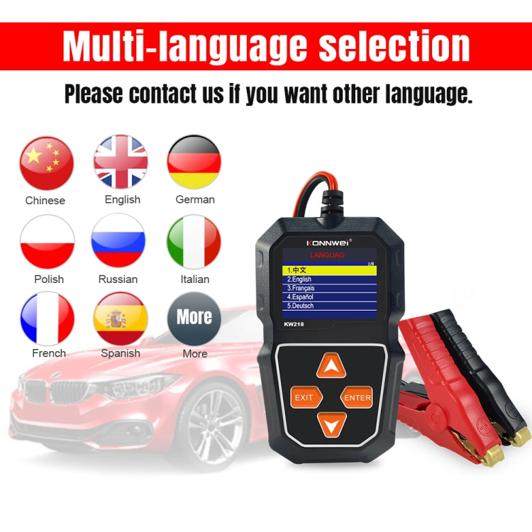 KONNWEI KW218 2.4 inch Color Screen Car Battery Tester(Black) - free shipping - PMC TechLife - Order now!