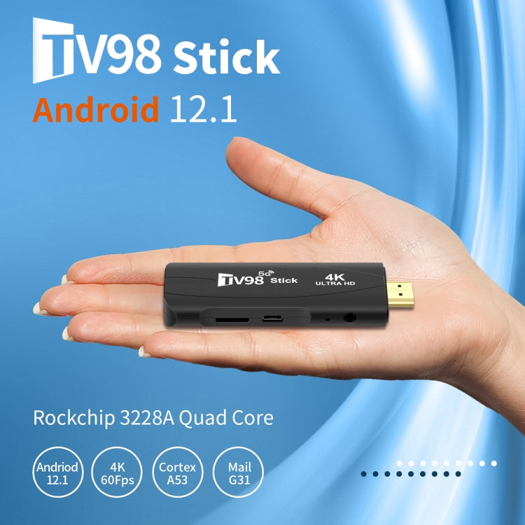 TV98 Rockchip 3228A Quad Core 4K HD Bluetooth Android TV Stick, RAM:2GB+16GB(EU Plug) - Android TV Sticks by PMC Jewellery | Online Shopping South Africa | PMC Jewellery | Buy Now Pay Later Mobicred