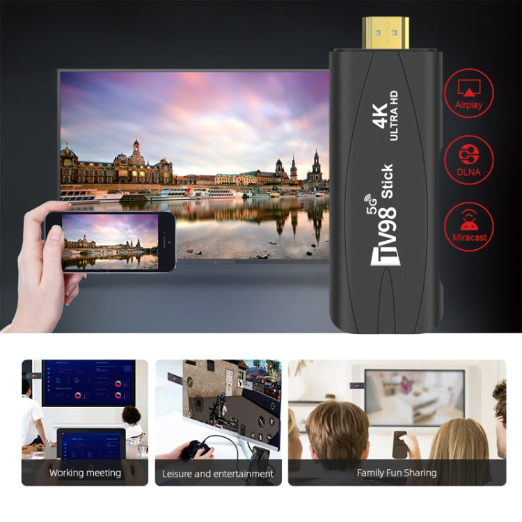 TV98 Rockchip 3228A Quad Core 4K HD Bluetooth Android TV Stick, RAM:2GB+16GB(US Plug) - Android TV Sticks by PMC Jewellery | Online Shopping South Africa | PMC Jewellery | Buy Now Pay Later Mobicred