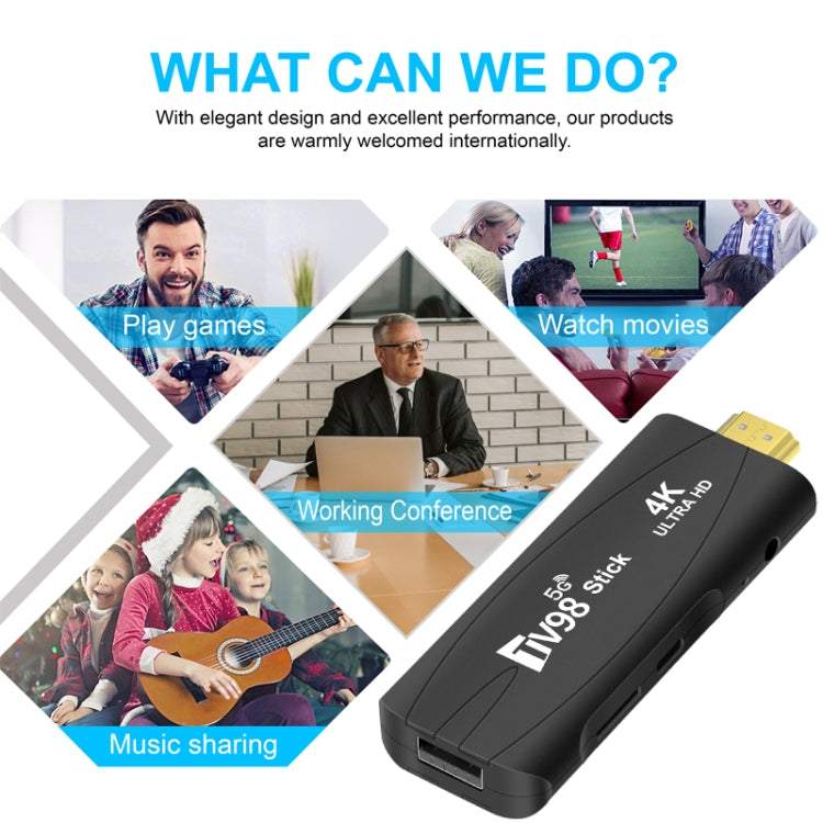 TV98 Rockchip 3228A Quad Core 4K HD Bluetooth Android TV Stick, RAM:4GB+32GB(UK Plug) - Android TV Sticks by PMC TechLife | Online Shopping South Africa | PMC TechLife | Buy Now Pay Later Mobicred