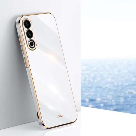 For Meizu 20 5G XINLI Straight Edge 6D Electroplate TPU Phone Case(White) - Meizu by XINLI | Online Shopping South Africa | PMC Jewellery | Buy Now Pay Later Mobicred