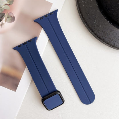 For Apple Watch Series 8 41mm Magnetic Square Buckle Silicone Watch Band(Midnight Blue) - Watch Bands by PMC Jewellery | Online Shopping South Africa | PMC Jewellery