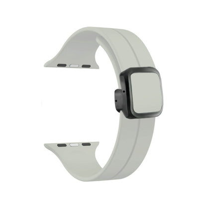 For Apple Watch SE 2022 40mm Magnetic Square Buckle Silicone Watch Band(Starlight) - Watch Bands by PMC Jewellery | Online Shopping South Africa | PMC Jewellery