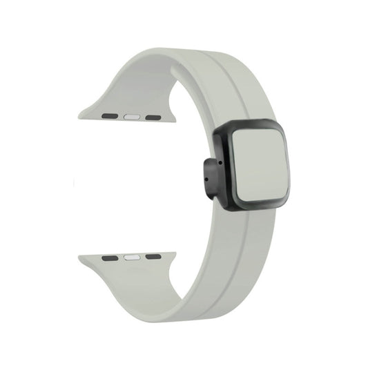 For Apple Watch SE 2022 44mm Magnetic Square Buckle Silicone Watch Band(Starlight) - Watch Bands by PMC Jewellery | Online Shopping South Africa | PMC Jewellery