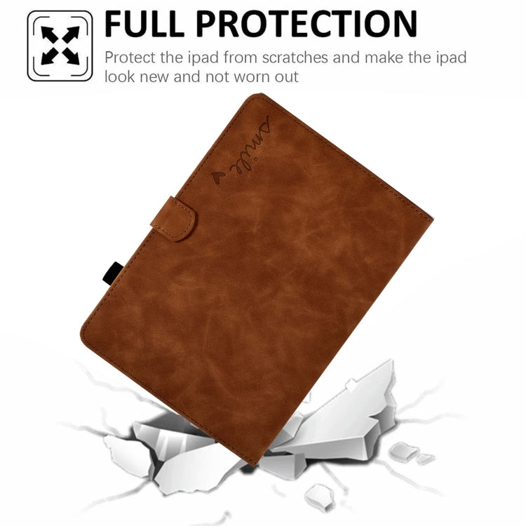 For Lenovo Tab M11 / Xiaoxin Pad 11 2024 Smile Embossed Smart Leather Tablet Case(Brown) - Lenovo by PMC Jewellery | Online Shopping South Africa | PMC Jewellery | Buy Now Pay Later Mobicred