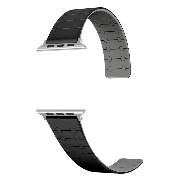 For Apple Watch 38mm Two Color Loop Magnetic Silicone Watch Band(Black+Grey) - Watch Bands by PMC TechLife | Online Shopping South Africa | PMC TechLife