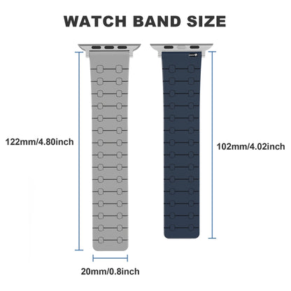 For Apple Watch Series 7 45mm Two Color Loop Magnetic Silicone Watch Band(Black+Grey) - Watch Bands by PMC Jewellery | Online Shopping South Africa | PMC Jewellery